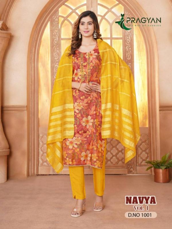 Pragyan Navya Vol 1 Silk Kurti Bottom With Dupatta Collection