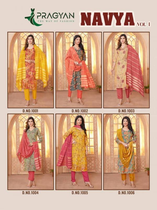 Pragyan Navya Vol 1 Silk Kurti Bottom With Dupatta Collection