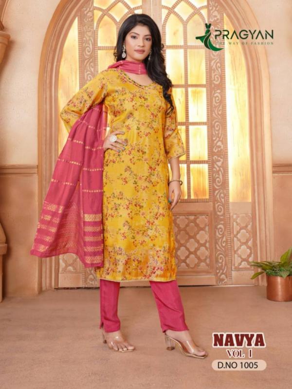 Pragyan Navya Vol 1 Silk Kurti Bottom With Dupatta Collection