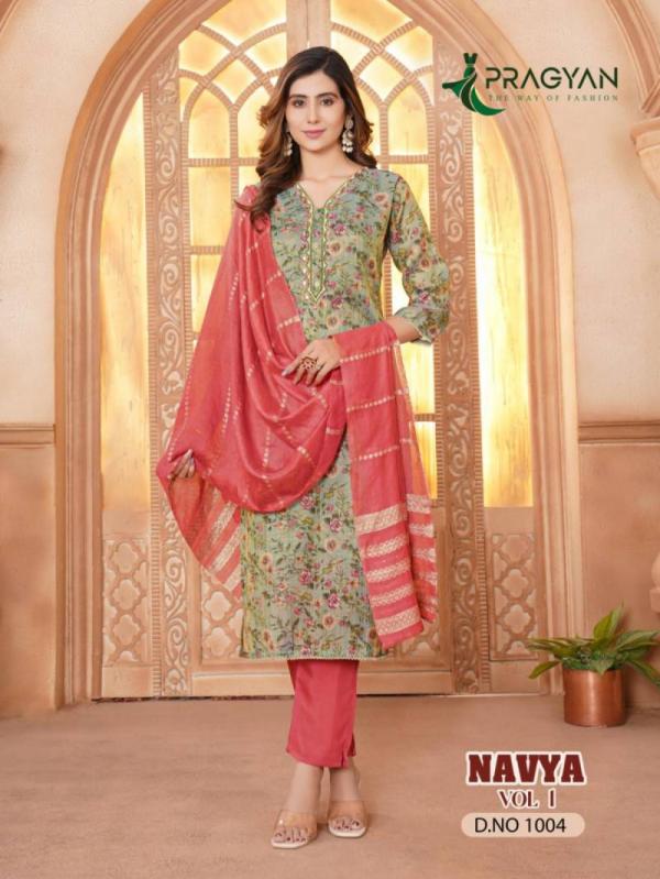 Pragyan Navya Vol 1 Silk Kurti Bottom With Dupatta Collection