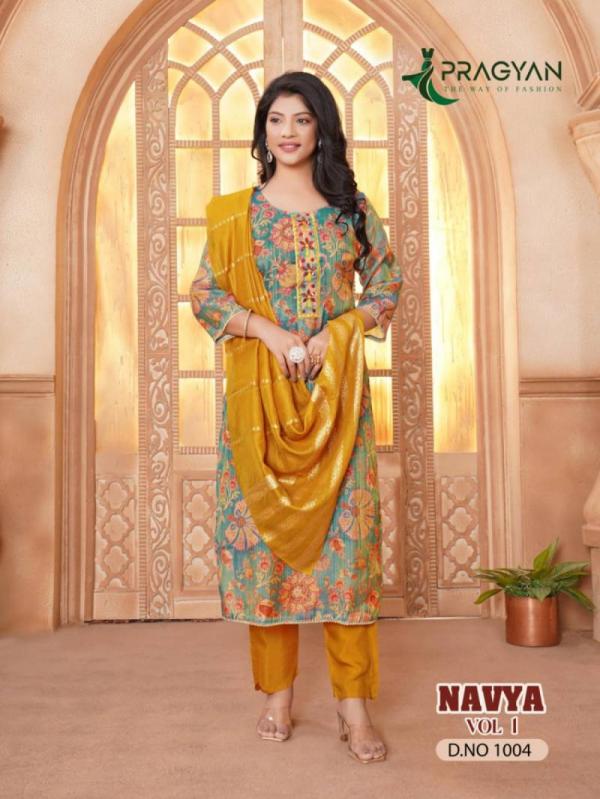 Pragyan Navya Vol 1 Silk Kurti Bottom With Dupatta Collection