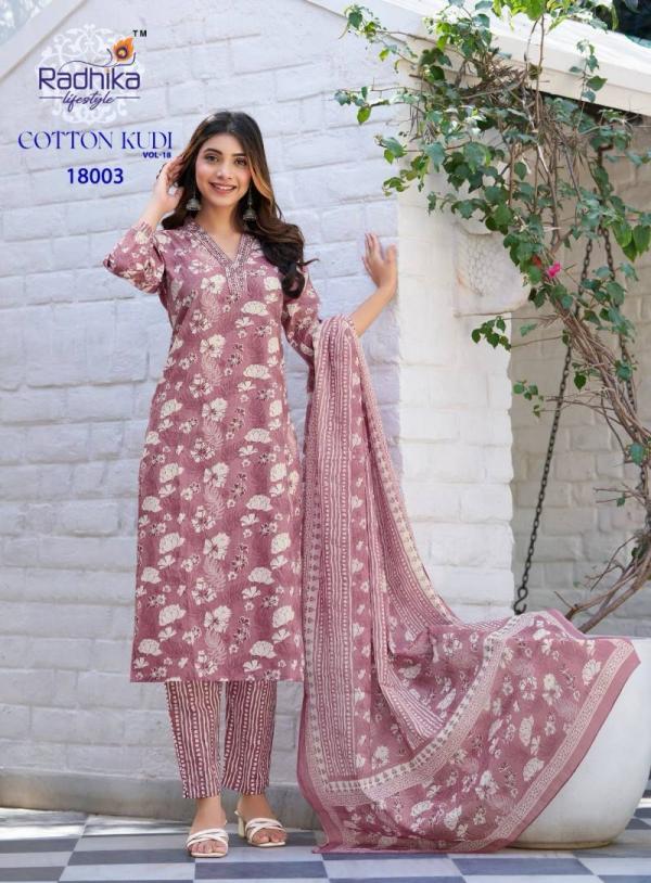 Radhika Cotton Kudi Vol 18 Cotton Kurti Pant With Dupatta Collection