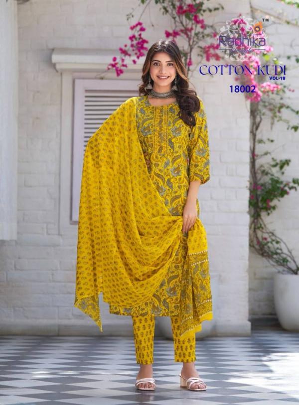 Radhika Cotton Kudi Vol 18 Cotton Kurti Pant With Dupatta Collection