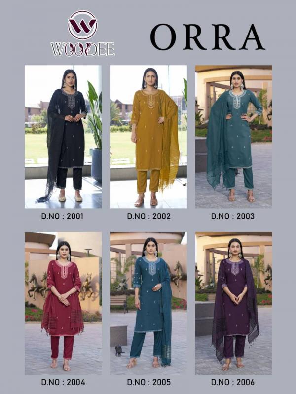 Woodee Orra Rayon Slub Kurti Bottom With Dupatta Collection