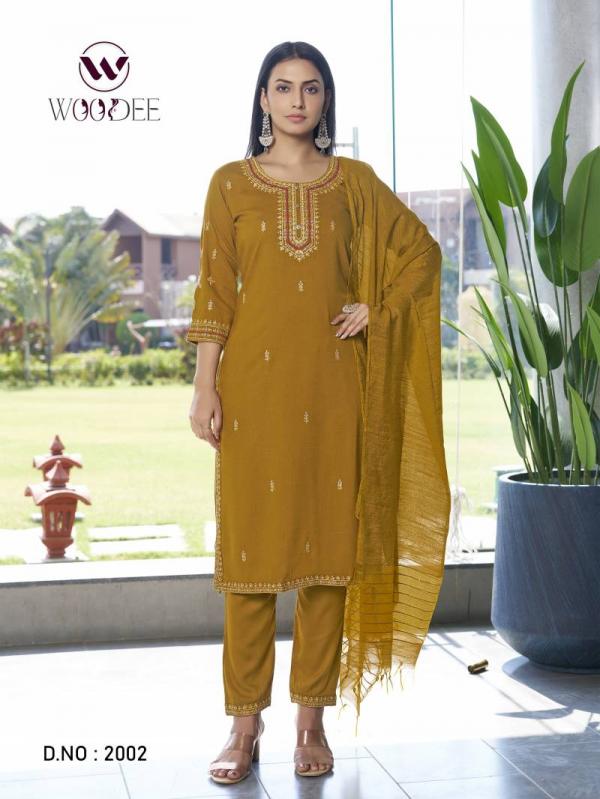 Woodee Orra Rayon Slub Kurti Bottom With Dupatta Collection