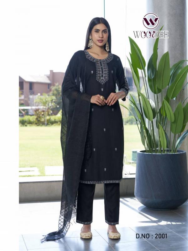 Woodee Orra Rayon Slub Kurti Bottom With Dupatta Collection