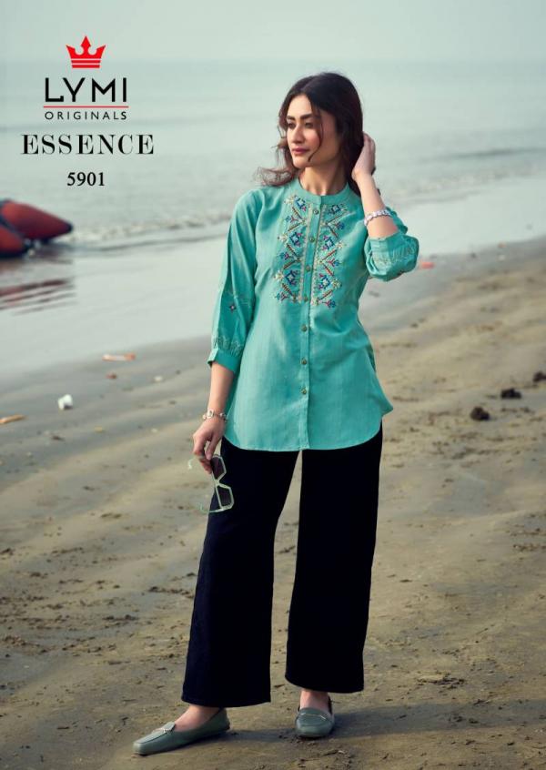 Lymi Essence Viscose With Fancy Work Ladies Top Collection