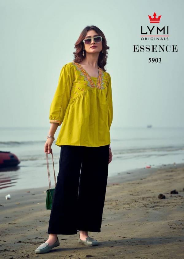 Lymi Essence Viscose With Fancy Work Ladies Top Collection