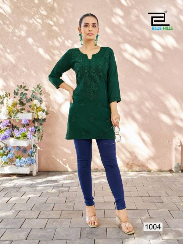 Blue Hills Raha Viscose Modal With Lucknowi Work Short Kurti