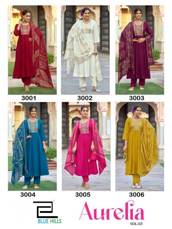 Blue Hills Aurelia Vol 3 Rayon Kurti Bottom With Dupatta Collection