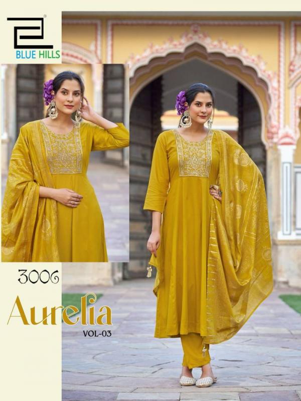Blue Hills Aurelia Vol 3 Rayon Kurti Bottom With Dupatta Collection