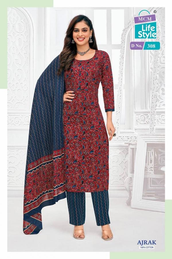 Mcm Ajrakh Vol 3 Cotton Printed Kurti Pant With Dupatta