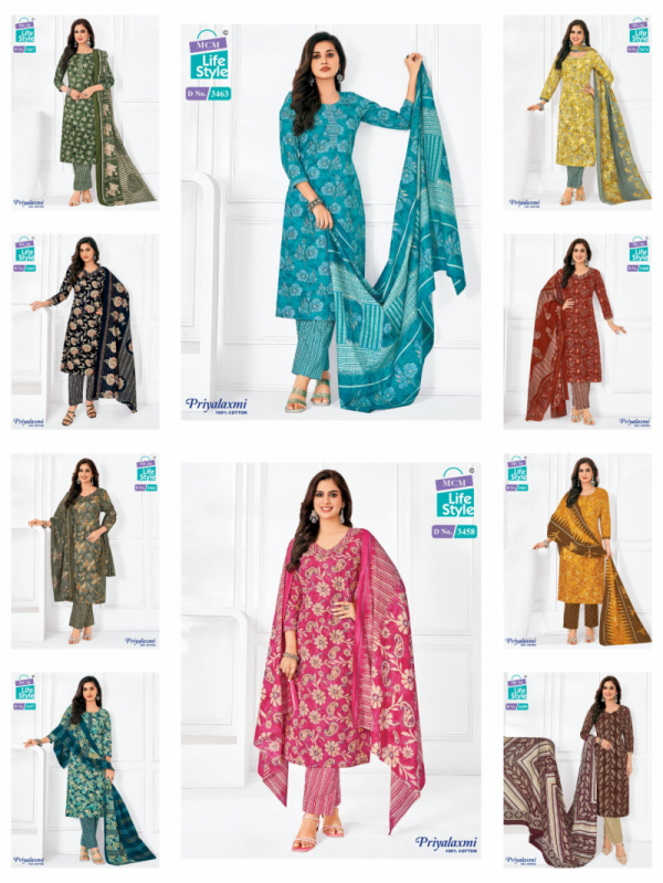 MCM Priyalaxmi Vol 34 Readymade Cotton Kurti Pant With Dupatta
