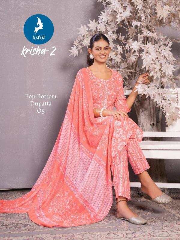 Kaya Krisha 2 Cotton Printed Kurti Pant With Dupatta Collection