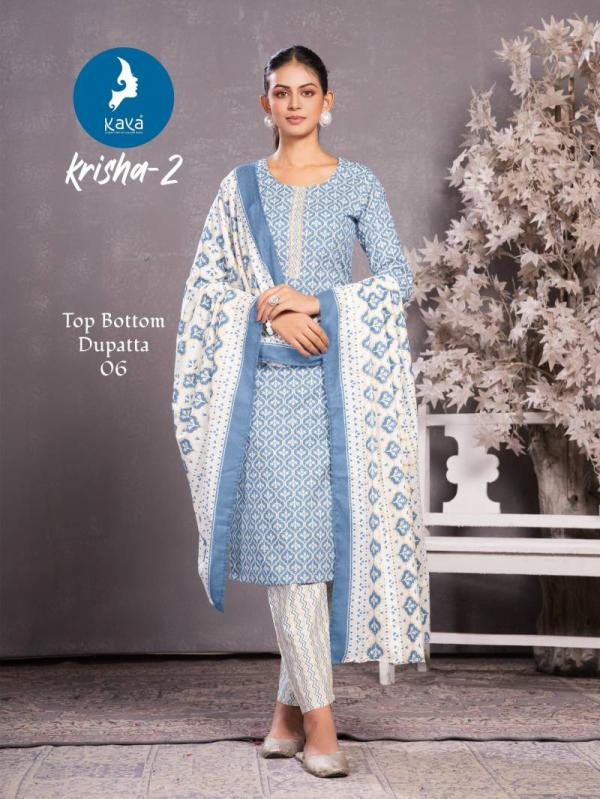 Kaya Krisha 2 Cotton Printed Kurti Pant With Dupatta Collection