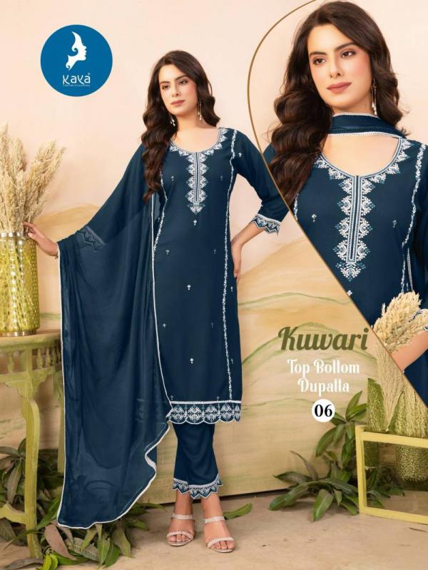 Kaya Kuwari Rayon Straight Cut Kurti Pant With Dupatta Collection