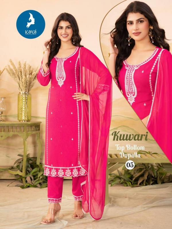 Kaya Kuwari Rayon Straight Cut Kurti Pant With Dupatta Collection