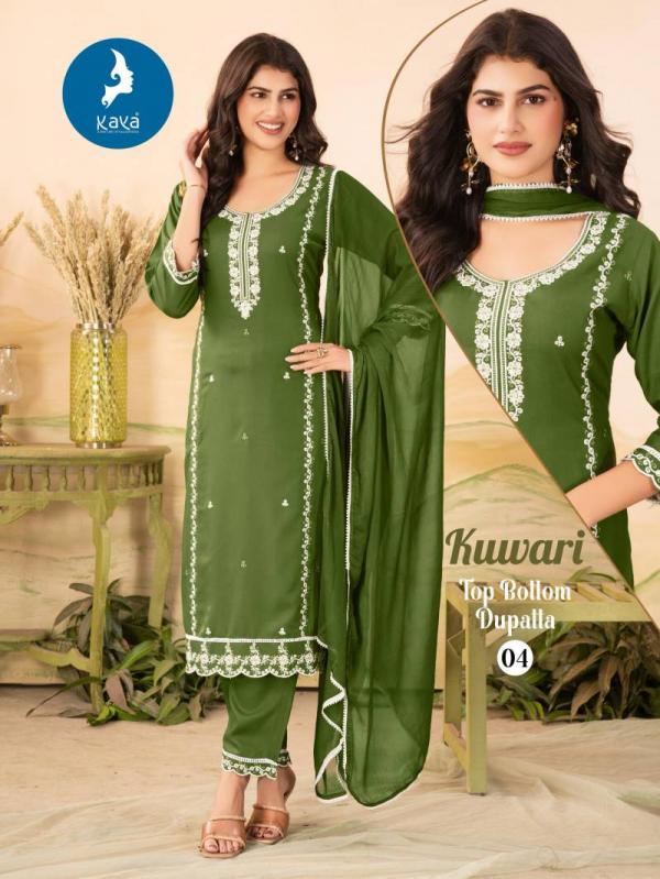 Kaya Kuwari Rayon Straight Cut Kurti Pant With Dupatta Collection