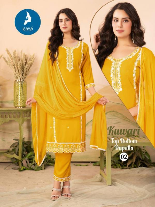 Kaya Kuwari Rayon Straight Cut Kurti Pant With Dupatta Collection