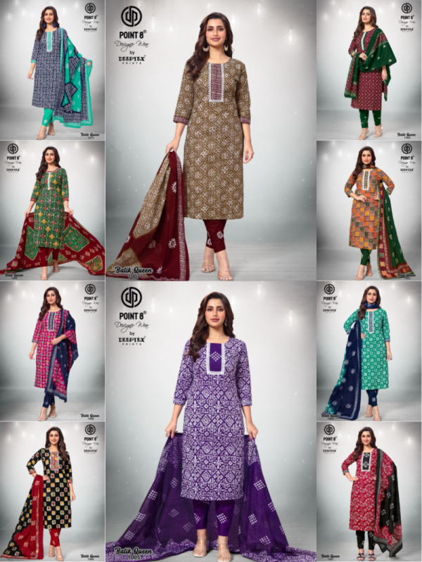 Deeptex Batik Queen Vol 1 Cotton Printed Kurti Bottom With Dupatta