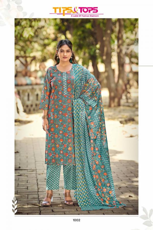 Tips And Tops Summer Fashion Vol 9 Cotton Printed Kurti Bottom With Dupatta