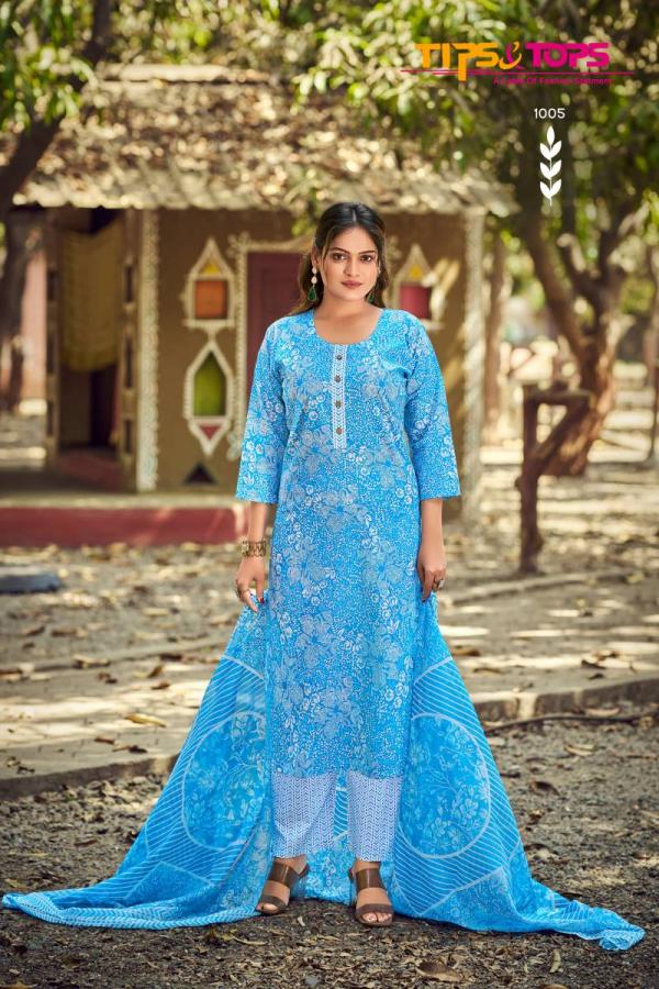 Tips And Tops Summer Fashion Vol 9 Cotton Printed Kurti Bottom With Dupatta
