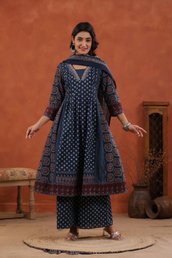 Tanyaa P 287 Cotton Fancy Kurti Bottom With Dupatta