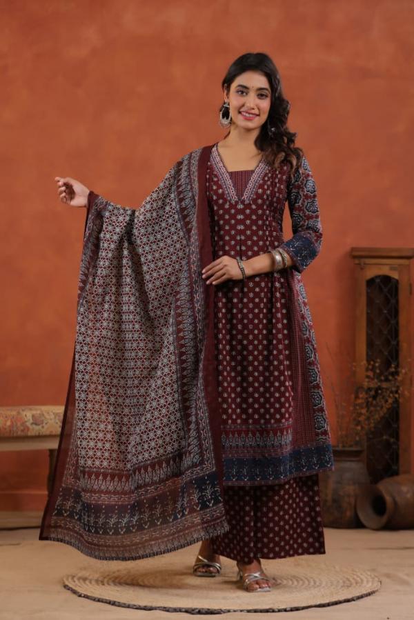 Tanyaa P 285 Cotton Handwork Touchup Kurti Bottom With Dupatta