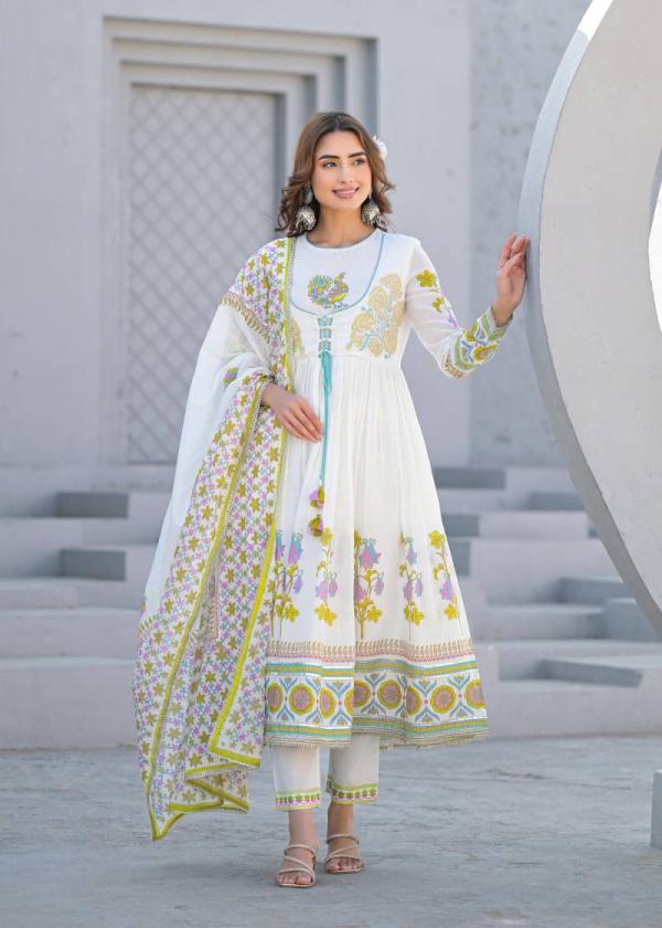 Tanyaa P 274 Cotton With Handwork Touchup Anarkali Readymade Suit