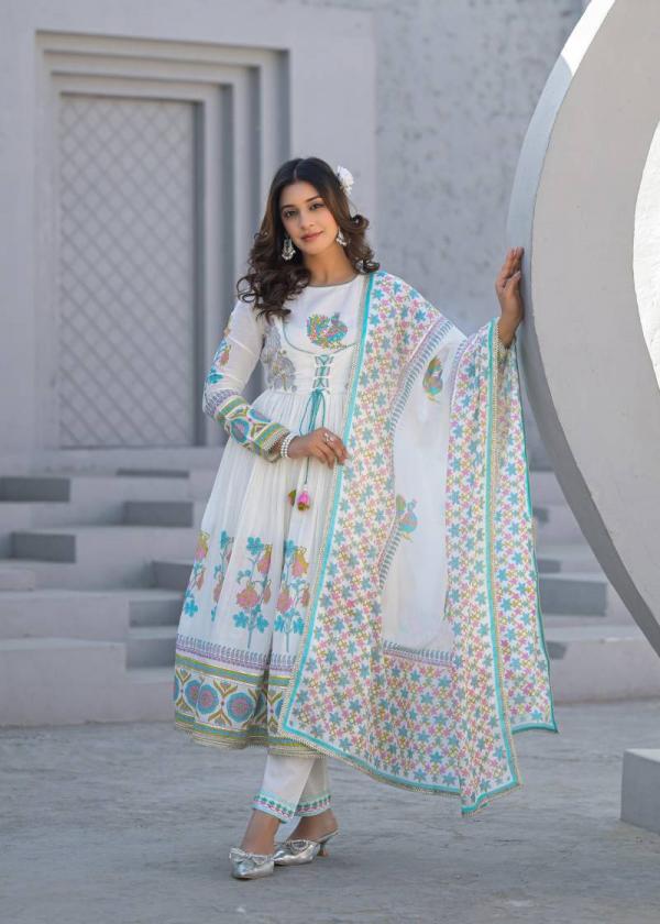 Tanyaa P 273 Cotton Anarkali Fancy Kurti Bottom With Dupatta