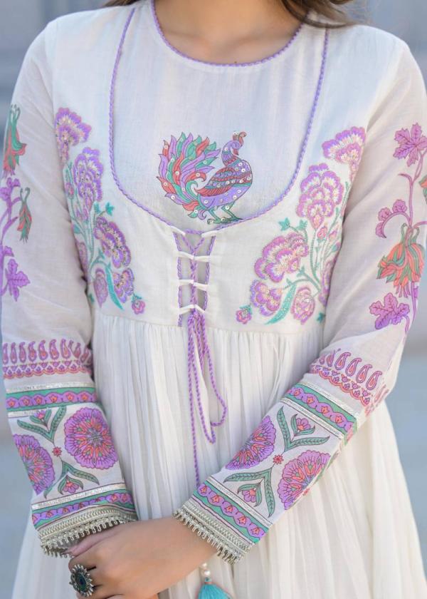 Tanyaa P 272 Fancy Cotton Anarkali Flair Kurti Bottom With Dupatta