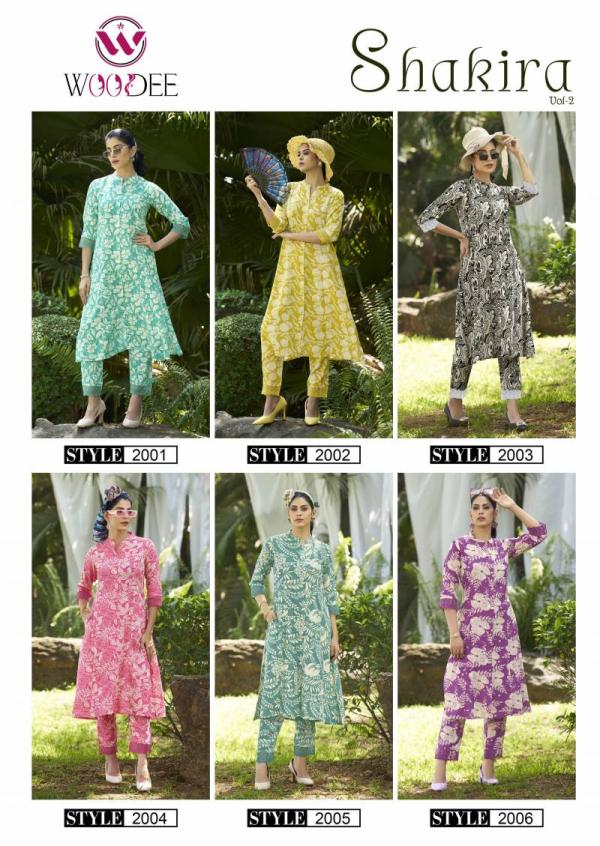 Woodee Shakira Vol 2 Rayon Printed Co Ord Set Collection