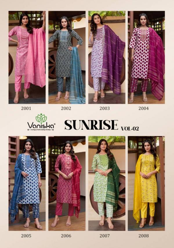 Vaniska Sunrise Vol 2 Straight Kurti Bottom With Dupatta Collection