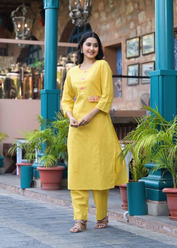 Tanyaa P 290 Cotton Handwork Touchup Kurti With Bottom