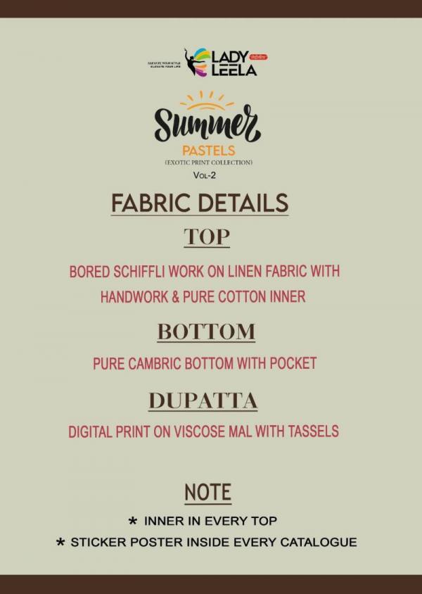 Lady Leela Summer Pastels Vol 2 Linen Kurti Pant With Dupatta Collection