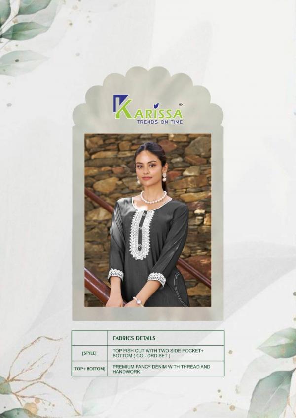 Karissa Aditi Fancy Denim With Thread Work Co Ord Set Collection