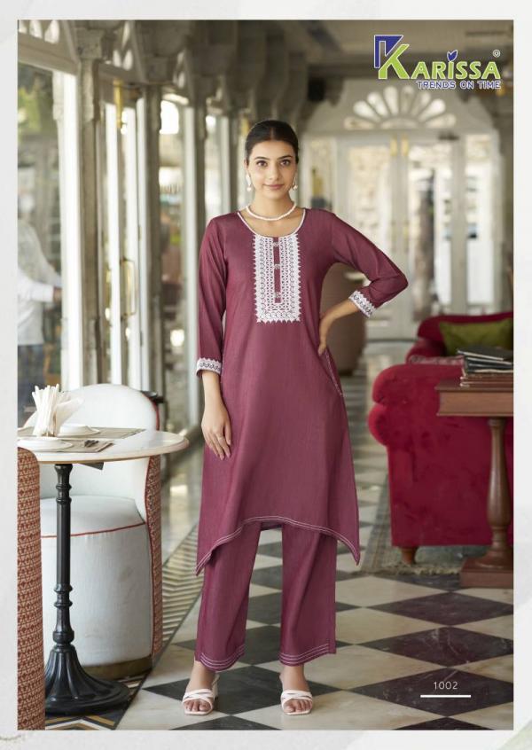 Karissa Aditi Fancy Denim With Thread Work Co Ord Set Collection