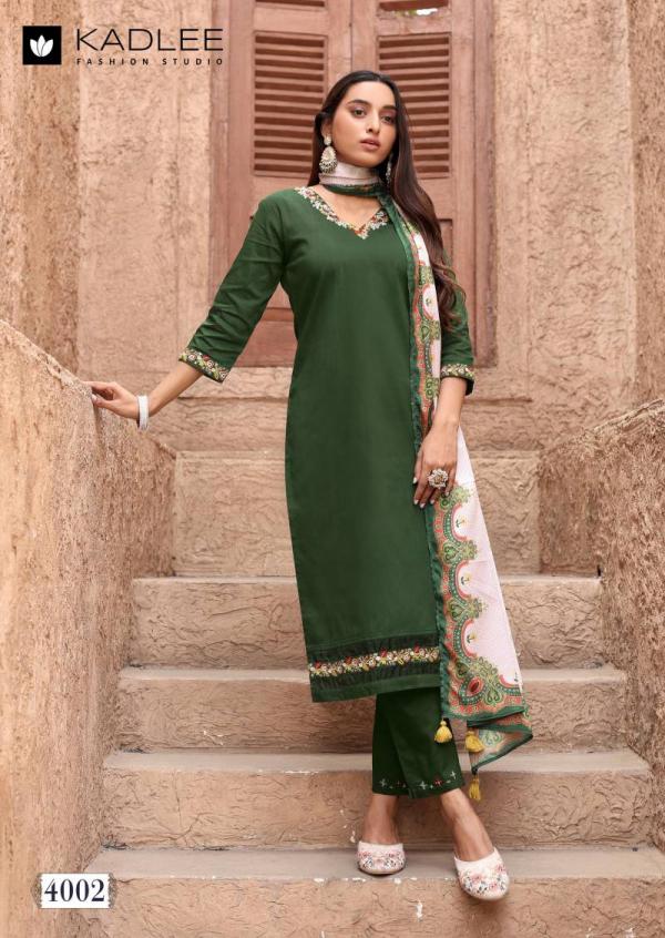 Kadlee Nakashi Cotton Kurti Bottom With Dupatta Collection
