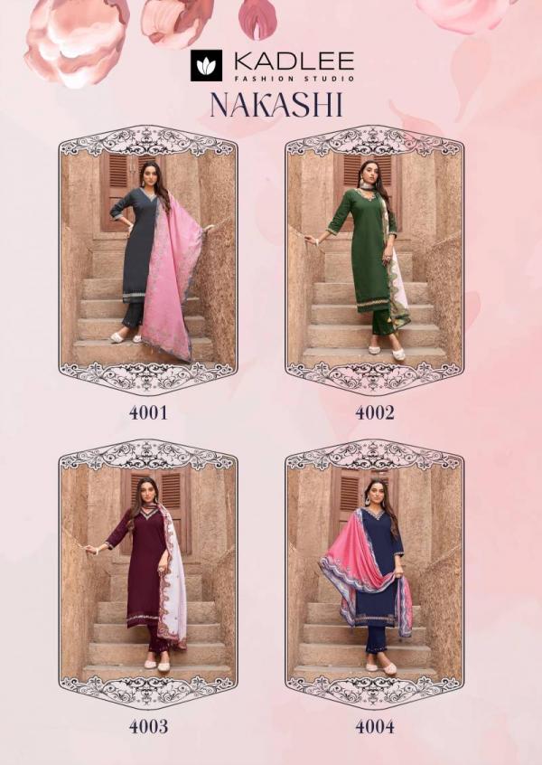Kadlee Nakashi Cotton Kurti Bottom With Dupatta Collection