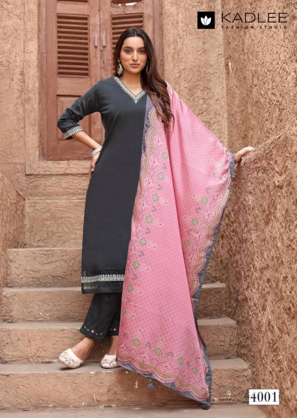 Kadlee Nakashi Cotton Kurti Bottom With Dupatta Collection