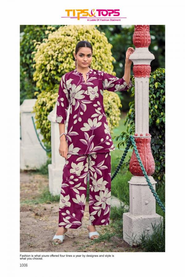 Tips And Tops Fashion Beats Vol 11 Rayon Printed Co Ord Set