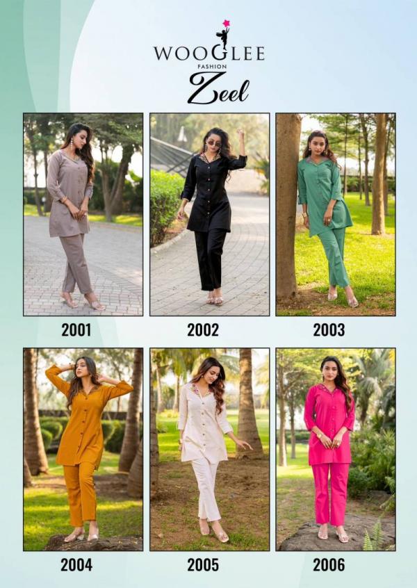 Wooglee Zeel Cotton Flex Thread With Hand Work Co Ord Set