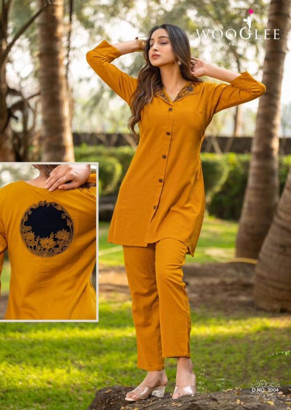 Wooglee Zeel Cotton Flex Thread With Hand Work Co Ord Set