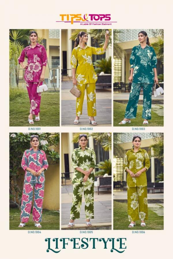 Tips And Tops Lifestyle Co Ord Set 1 Rayon Printed Western Collection
