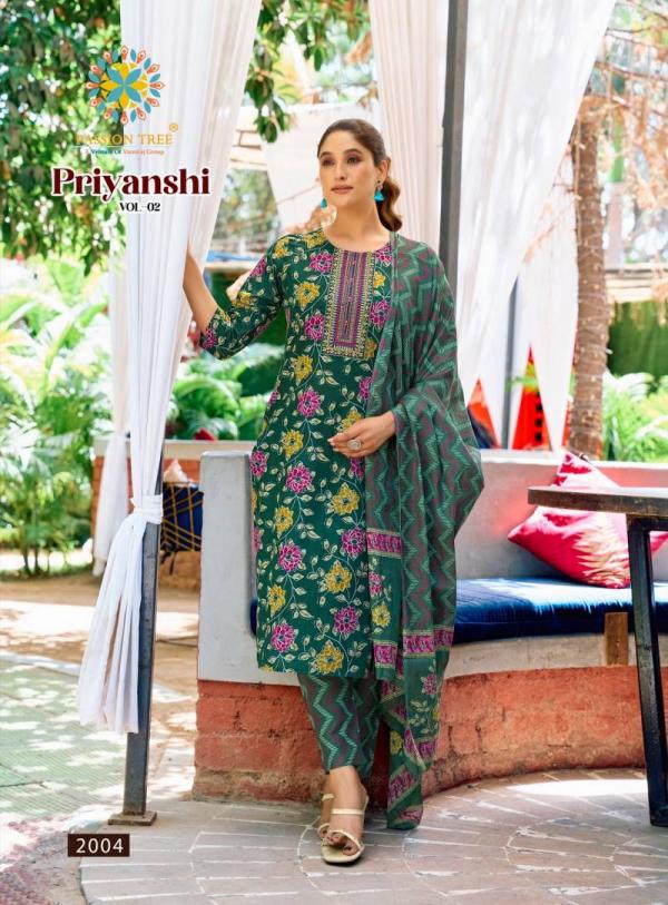 Priyanshi Vol 2 By Passion Tree Straight Cotton Ready Made Collection