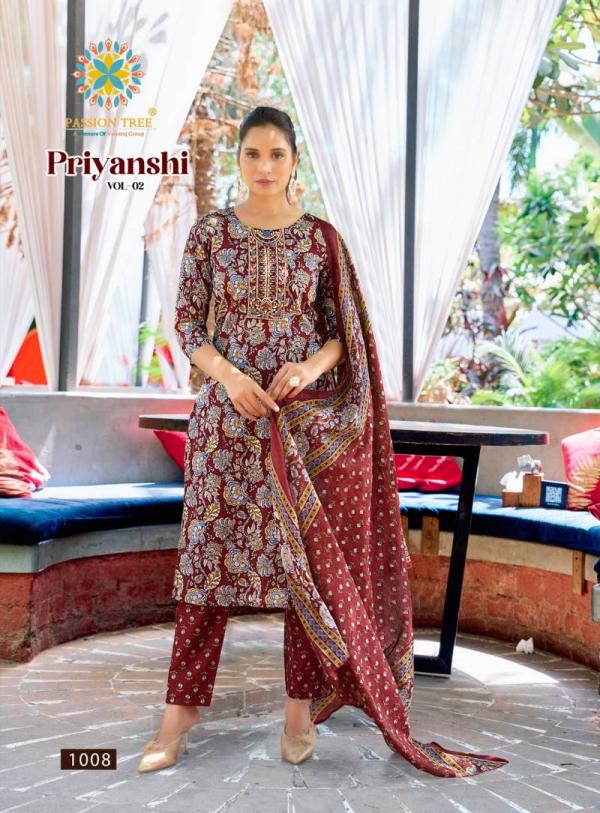 Priyanshi Vol 2 By Passion Tree Straight Cotton Ready Made Collection