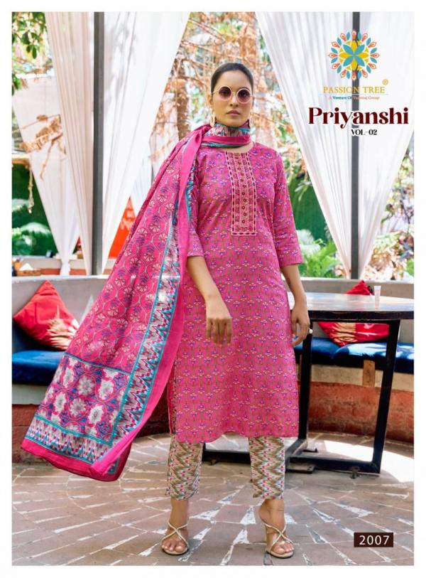 Priyanshi Vol 2 By Passion Tree Straight Cotton Ready Made Collection
