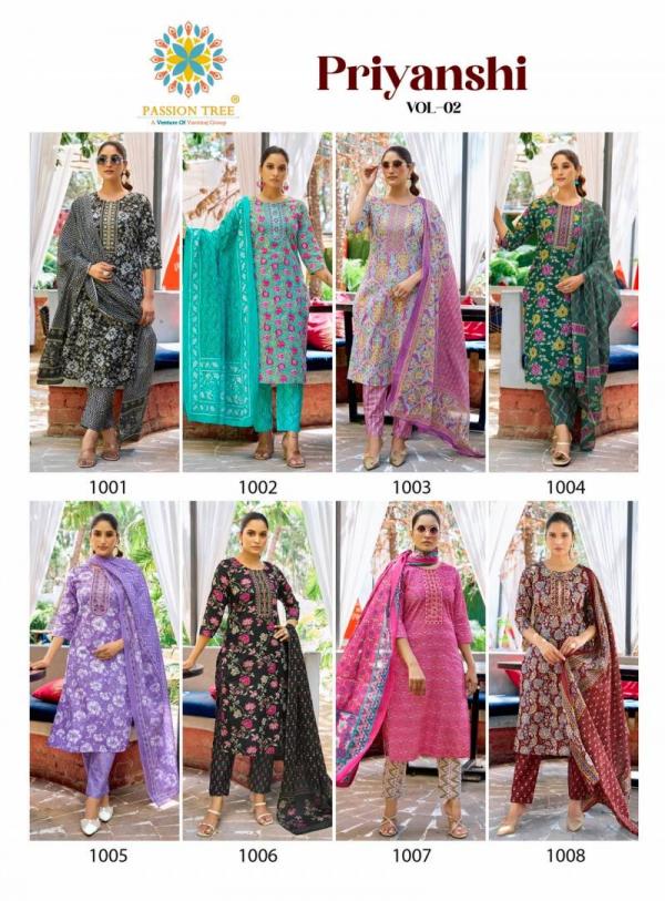 Priyanshi Vol 2 By Passion Tree Straight Cotton Ready Made Collection