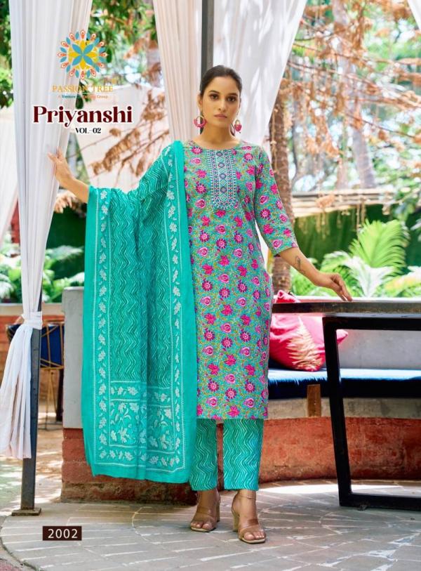 Priyanshi Vol 2 By Passion Tree Straight Cotton Ready Made Collection