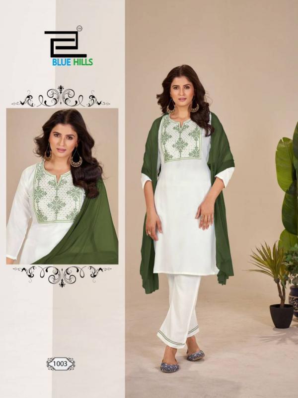 Blue Hills Juliet Rayon Embroidered Kurti Bottom With Dupatta